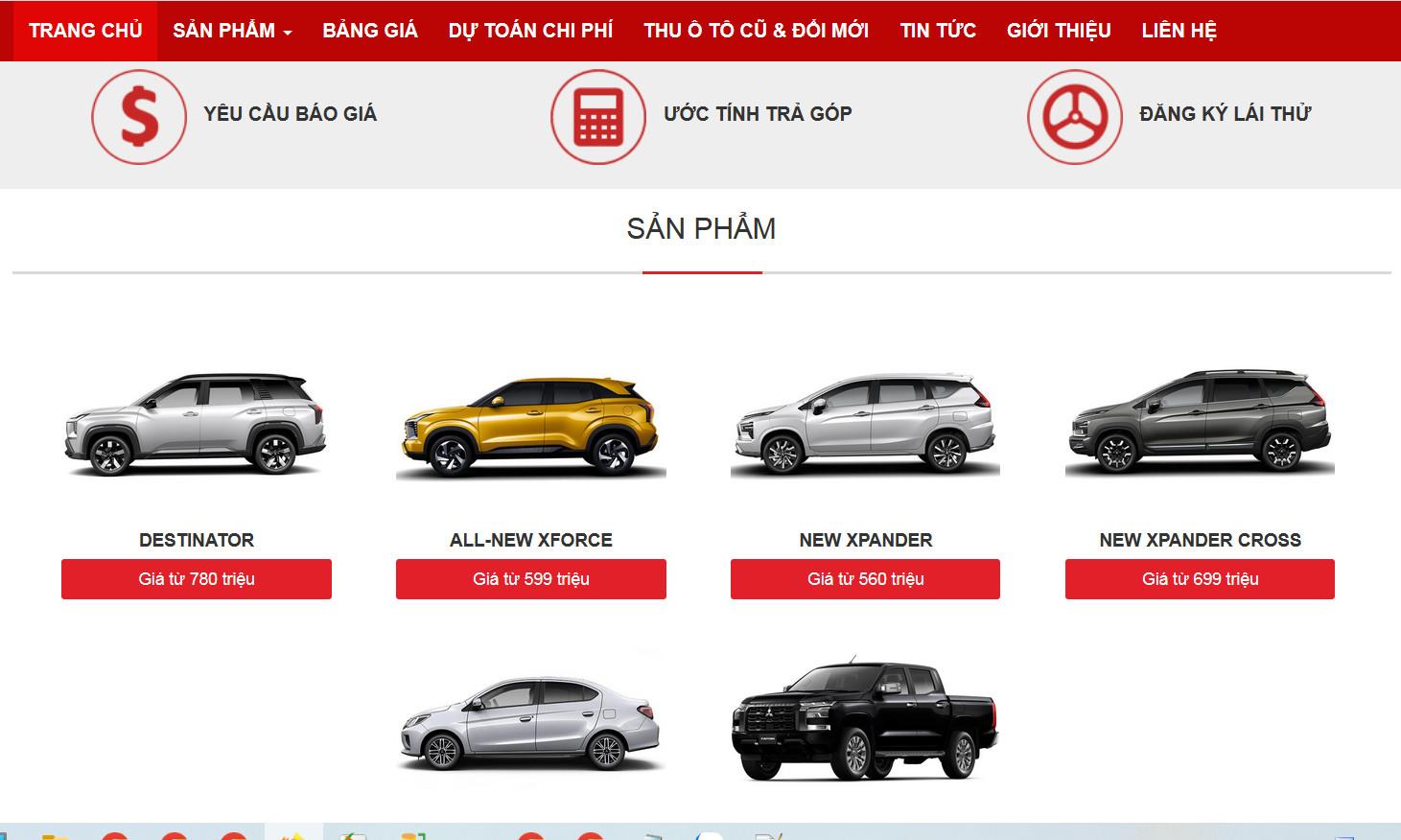 Mẫu web Mitsubishi
