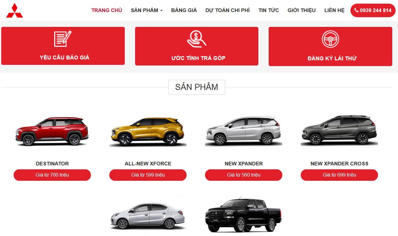 Mẫu web Mitsubishi